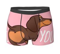 Poadnly Chiot Teckel，sous-vêtements Fantaisie pour Hommes, caleçons Boxeurs en Polyester Doux,L