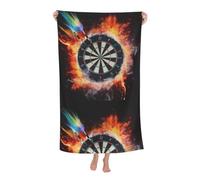 Poadnly Cible de fléchettes imprimée,Serviette de Bain 80 x 130 cm, Ultra Douce, à séchage Rapide, idéale pour la Salle de Bain et l'hôtel.