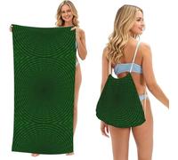 Poadnly Code Circulaire Binaire du Programmeur, Sac-Serviette 2-en-1 Compact : Serviette de Plage avec Sac à Dos à Cordon pour Les Voyages, Les Vacances et Le Camping