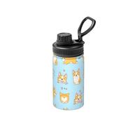 Poadnly Corgi Kawaii, chien mignon,Bouteille d'eau isotherme de 12 oz en acier inoxydable, tasse à café sous vide, gourde