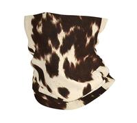 Poadnly Cuir de vache marron, Bandana tour de cou souple cache-cou tube demi-masque