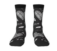 Poadnly Cœurs écrits à la main, mots d'amour,Chaussettes de compression sportives unisexes, chaussettes et bas de sport pour adultes