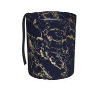 Poadnly Fêtes en marbre bleu marine et or,Poubelle de voiture suspendue, résistante à l'eau, idéale pour le camping et les voyages.