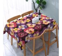 Poadnly Fleurs de pensées à l'aquarelle,Nappe imperméable, Anti-poussière et Infroissable Housse pour Table - 137 x 183 cm