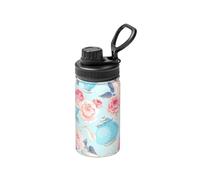 Poadnly Fleurs Roses Théière vintage Tasses,Bouteille d'eau isotherme de 12 oz en acier inoxydable, tasse à café sous vide, gourde