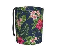 Poadnly Fleurs tropicales Frangipanier Hibiscus Nature,Poubelle de voiture suspendue, résistante à l'eau, idéale pour le camping et les voyages.