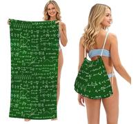 Poadnly Formules et équations mathématiques, Sac-Serviette 2-en-1 Compact : Serviette de Plage avec Sac à Dos à Cordon pour Les Voyages, Les Vacances et Le Camping