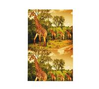 Poadnly Girafe Sauvage,Torchons gaufrés pour la Cuisine, essuie-Vaisselle absorbants, 41 x 66 cm