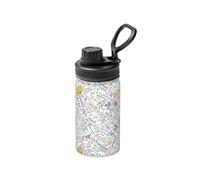 Poadnly Gribouillis mathématiques colorés sur une grille,Bouteille d'eau isotherme de 12 oz en acier inoxydable, tasse à café sous vide, gourde