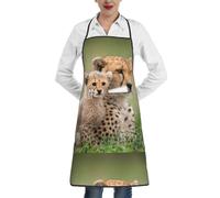 Poadnly Guépard, animal sauvage,Tablier de cuisine avec poches, tablier de chef imperméable et ajustable