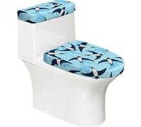Poadnly Hirondelles Volantes,Ensemble de 2 couvercles de réservoir de Toilettes réutilisables, résistants à la poussière et aux éclaboussures pour Salle de Bain
