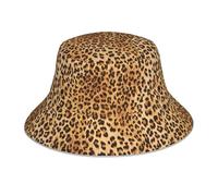 Poadnly Imprimé léopard,Chapeau bob Adulte, Chapeau de Soleil, Casquette de Course réfléchissante de Nuit, Chapeau de pêcheur
