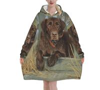 Poadnly Labrador Chien Labrador Chocolat,Sweat à capuche surdimensionné pour femme, sweat-shirt couverture, pull-over en flanelle