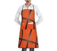 Poadnly Ligne noire de basketball,Tablier de cuisine avec poches, tablier de chef imperméable et ajustable