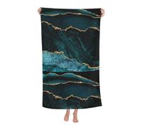 Poadnly Marbre Turquoise émeraude L et paysages,Serviette de Bain 80 x 130 cm, Ultra Douce, à séchage Rapide, idéale pour la Salle de Bain et l'hôtel.