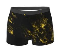 Poadnly Mode Or Noir，sous-vêtements Fantaisie pour Hommes, caleçons Boxeurs en Polyester Doux,L