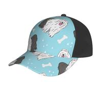 Poadnly Modèle de Chien de Berger Anglais Ancien,Casquette de Baseball Ajustable, Style Classique, Casquette de Camionneur