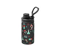 Poadnly Modèles de chimie verte et de science,Bouteille d'eau isotherme de 12 oz en acier inoxydable, tasse à café sous vide, gourde