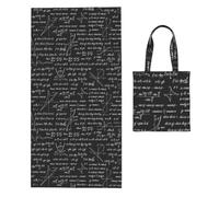 Poadnly Modèles et calculs mathématiques, Sac à Serviettes Pliable 2 en 1, Serviettes de Plage avec Sac de Transport pour Les Voyages, Les Vacances et Le Camping