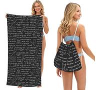Poadnly Modèles et calculs mathématiques, Sac-Serviette 2-en-1 Compact : Serviette de Plage avec Sac à Dos à Cordon pour Les Voyages, Les Vacances et Le Camping
