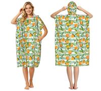 Poadnly Motif d'agrumes Oranges, Serviette de Plage à Capuche pour Adulte 90 x 110 cm, Peignoir de Bain, Poncho de Surf pour Femmes et Hommes