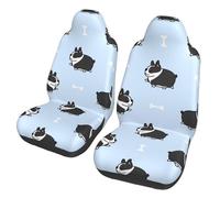 Poadnly Motif du Chien Boston Terrier,Housses de siège Auto protecteurs de siège Avant pour Voiture 2 pièces