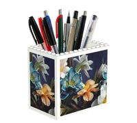 Poadnly Motif floral de tulipe, Pot à crayons/pot à stylos pour le bureau, la maison et l'école, organiseur de bureau compact pour fournitures de bureau