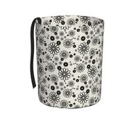 Poadnly Motif géométrique de fleur noire,Poubelle de voiture suspendue, résistante à l'eau, idéale pour le camping et les voyages.