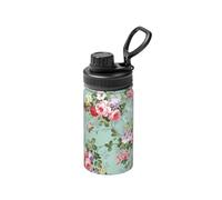 Poadnly Motif vintage élégant de roses roses et rouges,Bouteille d'eau isotherme de 12 oz en acier inoxydable, tasse à café sous vide, gourde