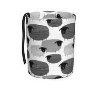 Poadnly Moutons rigolos sur fond gris,Poubelle de voiture suspendue, résistante à l'eau, idéale pour le camping et les voyages.