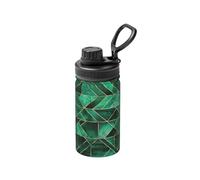 Poadnly Nature abstraite - Vert émeraude,Bouteille d'eau isotherme de 12 oz en acier inoxydable, tasse à café sous vide, gourde