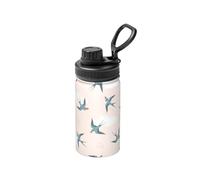 Poadnly Oiseaux hirondelles avec des cœurs,Bouteille d'eau isotherme de 12 oz en acier inoxydable, tasse à café sous vide, gourde