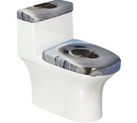 Poadnly Papier Peint à Motif de Phoque du Groenland,Ensemble de 2 couvercles de réservoir de Toilettes réutilisables, résistants à la poussière et aux éclaboussures pour Salle de Bain