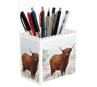 Poadnly Paysage d'hiver des Highlands écossaises, Pot à crayons/pot à stylos pour le bureau, la maison et l'école, organiseur de bureau compact pour fournitures de bureau