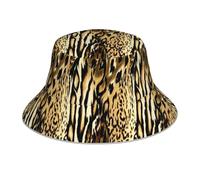 Poadnly Peau de léopard, Lion ou Tigre, Fourrure bringée,Chapeau bob Adulte, Chapeau de Soleil, Casquette de Course réfléchissante de Nuit, Chapeau de pêcheur