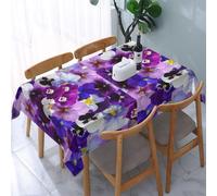 Poadnly Pensées Graphiques de Pâques et de Printemps,Nappe imperméable, Anti-poussière et Infroissable Housse pour Table - 137 x 183 cm