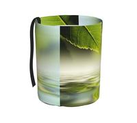 Poadnly Reflets d'une feuille verte dans l'eau de la rivière,Poubelle de voiture suspendue, résistante à l'eau, idéale pour le camping et les voyages.