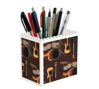 Poadnly Rythme rock de batterie rétro, Pot à crayons/pot à stylos pour le bureau, la maison et l'école, organiseur de bureau compact pour fournitures de bureau