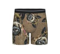 Poadnly sangliers,Boxer pour Homme, sous-vêtement Fantaisie en Polyester Doux,XXL
