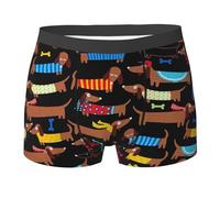 Poadnly Teckel，sous-vêtements Fantaisie pour Hommes, caleçons Boxeurs en Polyester Doux,L