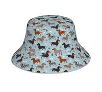 Poadnly Teckels Bleus,Chapeau bob Adulte, Chapeau de Soleil, Casquette de Course réfléchissante de Nuit, Chapeau de pêcheur