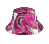 Poadnly Tourbillon Artistique Fluide aux Tons de Pierres précieuses : Magenta, Noir, Gris,Chapeau bob Adulte, Chapeau de Soleil, Casquette de Course réfléchissante de Nuit, Chapeau de pêcheur