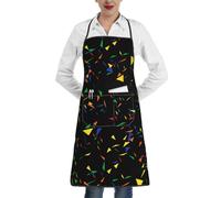 Poadnly Triangles imprimés Confettis abstraits,Tablier de cuisine avec poches, tablier de chef imperméable et ajustable