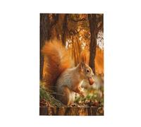 Poadnly Un Mignon écureuil Mange des Noix,Torchons gaufrés pour la Cuisine, essuie-Vaisselle absorbants, 41 x 66 cm