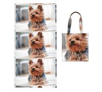 Poadnly Yorkshire Terrier Chiens Mignons Chiots, Sac à Serviettes Pliable 2 en 1, Serviettes de Plage avec Sac de Transport pour Les Voyages, Les Vacances et Le Camping