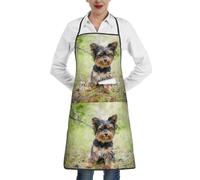 Poadnly Yorkshire Terrier Petit Chiot Animaux de Compagnie Chiens,Tablier de cuisine avec poches, tablier de chef imperméable et ajustable