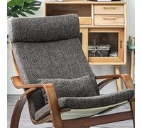 Poang Coussin de fauteuil de rechange doux avec housse amovible en coton antidérapant à bascule et rembourrage épais en toile de jute Marron