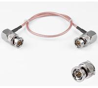 POBADY Câble BNC mâle à angle droit vers BNC mâle à angle droit 75 ohm BNC mâle HD-SDI RG179 RF coaxial Pigtail 30 cm pour caméra VCR Marine CB Radio CCTV Moniteur