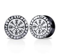 POBAISITER 1 paire de bouchons d'oreilles en acrylique solide à visser - Motif graffiti - 6 mm à 25 mm - Pour homme et femme, 18mm(11/16”), Acrylique, Grès