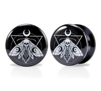 POBAISITER 1 paire de bouchons d'oreilles en acrylique solide à visser - Motif graffiti - 6 mm à 25 mm - Pour homme et femme, 12mm(1/2"), Acrylique, Grès